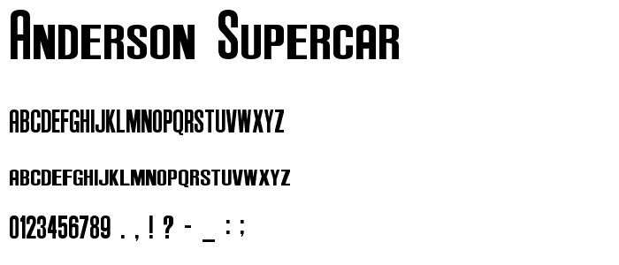 Anderson Supercar font